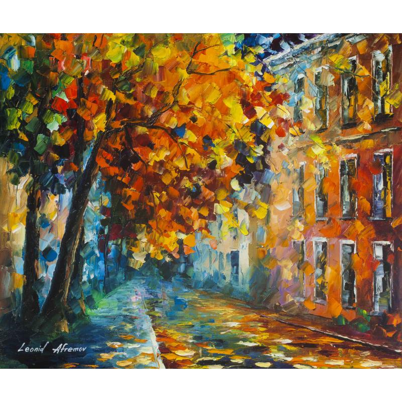 Gallery value USD7200 THE AUTUMN OF THE CITY - PALETTE KNIFE Oil Painting On Canvas By Leonid Afremov